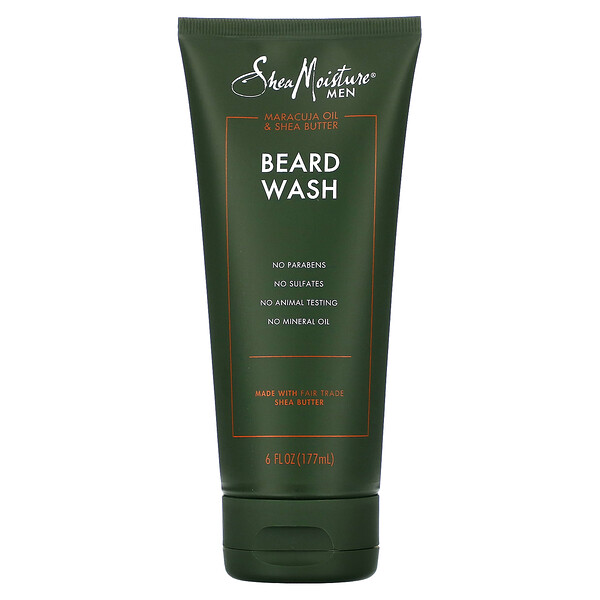 Men, Средство для мытья бороды, масло маракуйи и масло ши, 6 жидких унций (177 мл) SheaMoisture