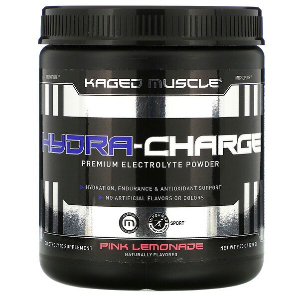 Hydra-Charge, Электролитный порошок премиум-класса, розовый лимонад, 9,73 унции (276 г) Kaged Muscle