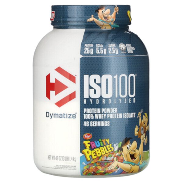ISO100 Hydrolyzed, 100% изолят сывороточного протеина, фруктовая галька, 3 фунта (1,4 кг) Dymatize