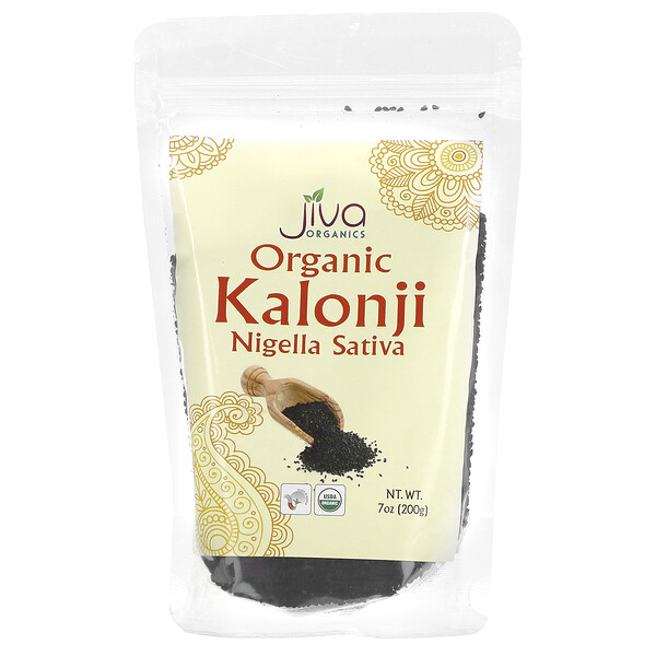 Органический Kalonji, Нигелла сатива, 7 унций (200 г) Jiva Organics