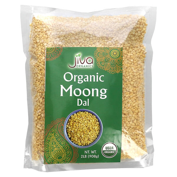 Органический Moong Dal Yellow, 2 фунта (908 г) Jiva Organics