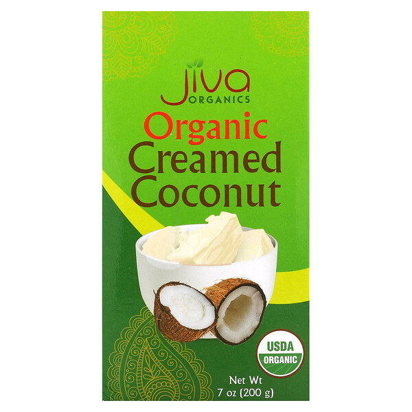 Органический кокосовый крем со сливками, 7 унций (200 г) Jiva Organics