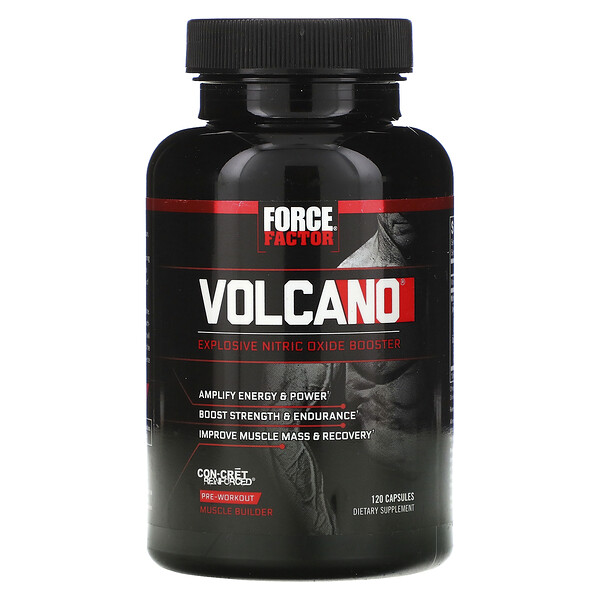 Volcano, Взрывоопасный усилитель оксида азота, 120 капсул Force Factor