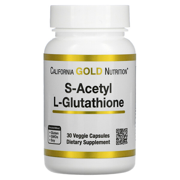 S-Acetyl L-Glutathione - 100 мг - 30 растительных капсул - California Gold Nutrition California Gold Nutrition