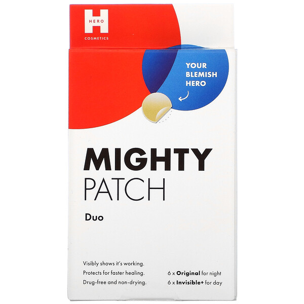 Mighty Patch Duo, 6 оригинальных + 6 невидимых патчей Hero Cosmetics