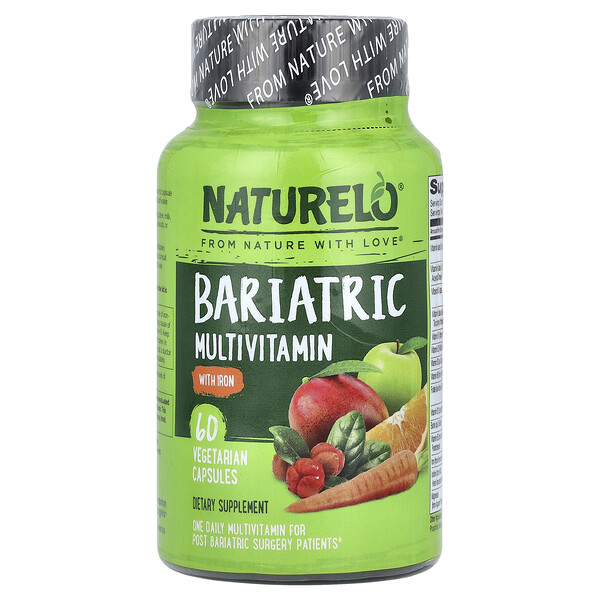Бариатрический Мультивитамин с Железом - 60 вегетарианских капсул - NATURELO NATURELO