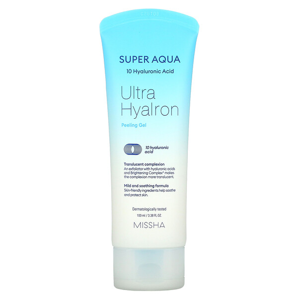 Super Aqua, Отшелушивающий гель Ultra Hyalron, 3,38 ж. унц. (100 мл) Missha