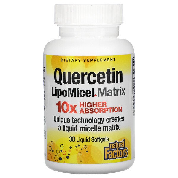 Quercetin LipoMicel Matrix, 30 мягких капсул с жидкостью Natural Factors