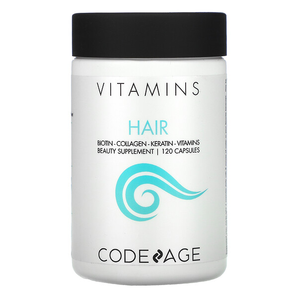 Витамины, для волос, 120 капсул Codeage