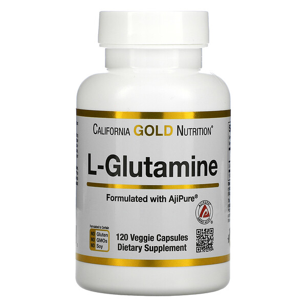 L-глютамин, AjiPure, 500 мг, 120 растительных капсул California Gold Nutrition