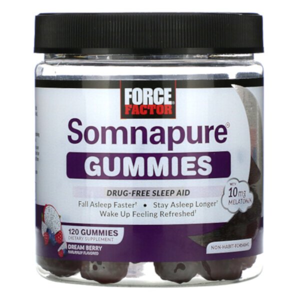 Somnapure Gummies (Жевательные конфеты), Melatonin, Dream Berry, 5 mg, 120 Gummies Force Factor