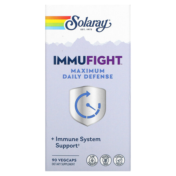 ImmuFight, Максимальная дневная защита, 90 растительных капсул Solaray