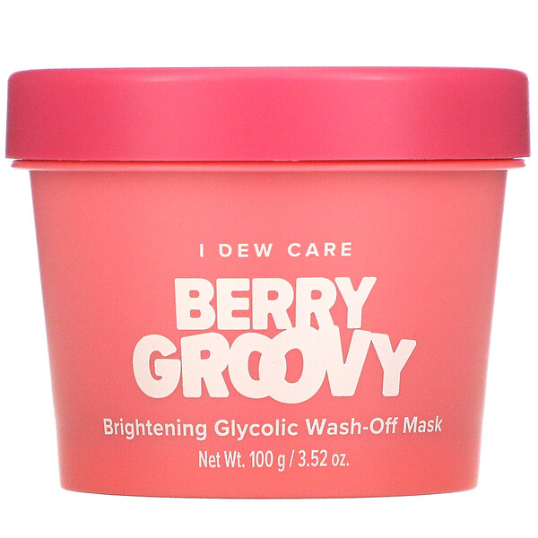 Berry Groovy, Осветляющая смываемая косметическая маска с гликолевой кислотой, 3,52 унции (100 г) I Dew Care