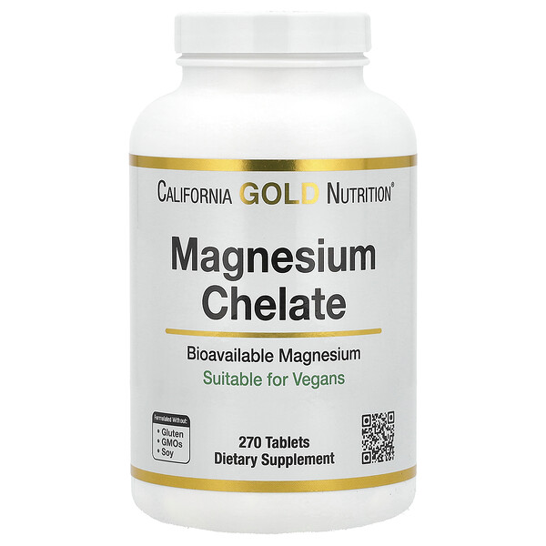 Магний Хелат - 210 мг - 270 таблеток - California Gold Nutrition California Gold Nutrition