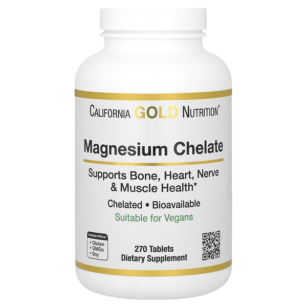 Магний Хелат - 210 мг - 270 таблеток - California Gold Nutrition California Gold Nutrition