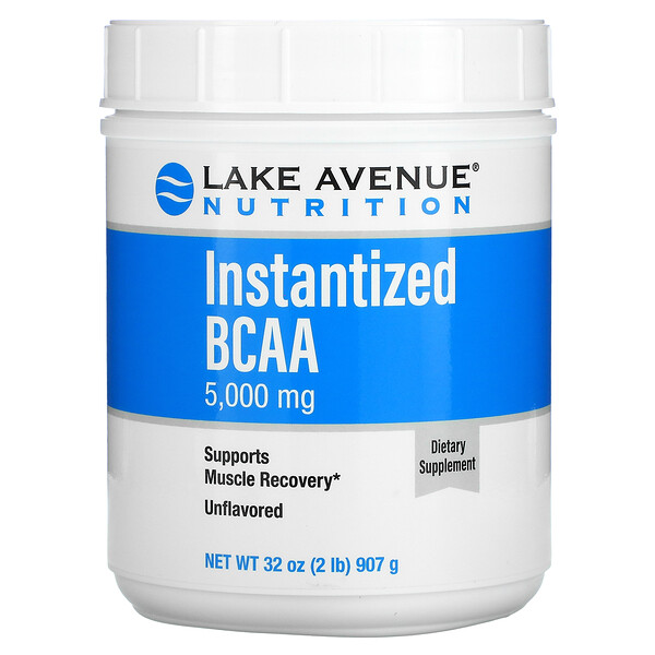 Быстрорастворимый порошок BCAA, без вкуса, 32 унции (907 г) Lake Avenue Nutrition