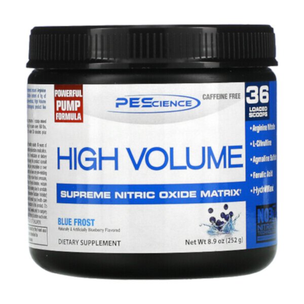 High Volume, Supreme Nitric Oxide Matrix, Blue Frost, 8,9 унций (252 г) PEScience