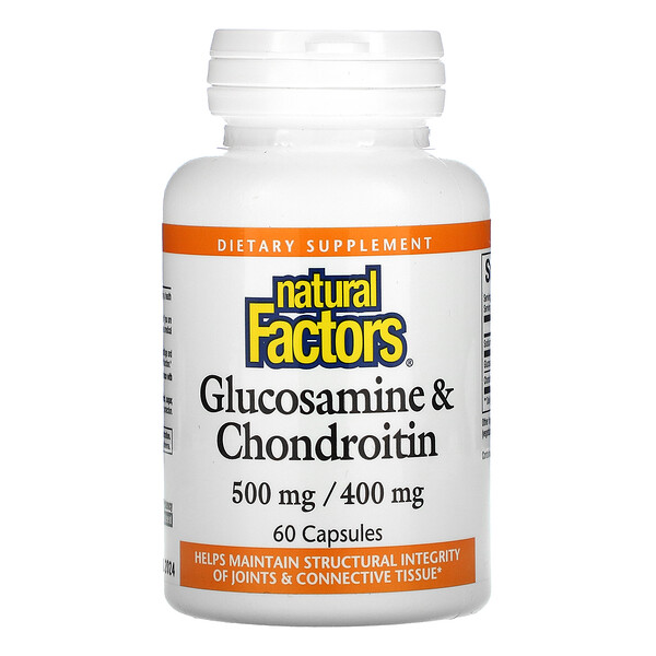 Глюкозамин 500 мг, хондроитин 400 мг, 60 капсул Natural Factors