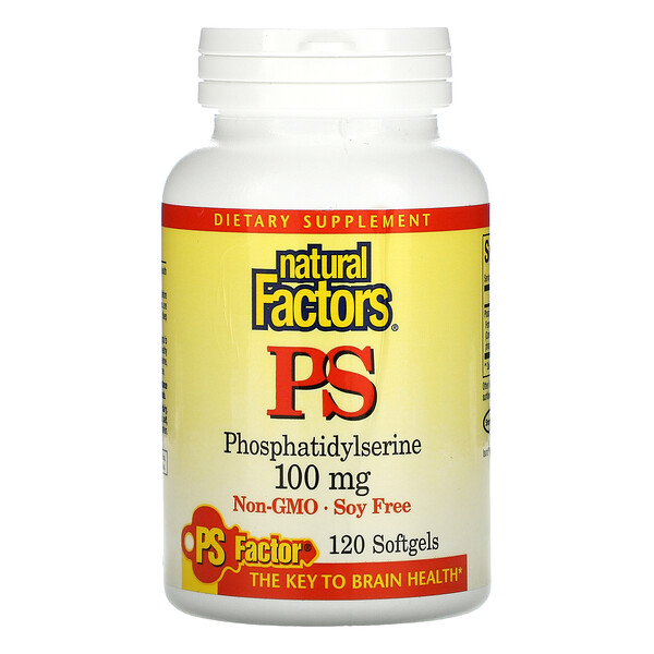 PS, Фосфатидилсерин, 100 мг, 120 мягких таблеток Natural Factors