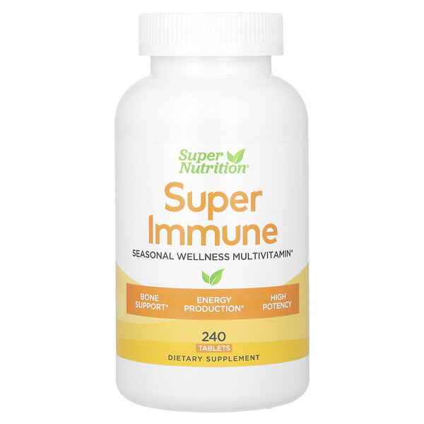 Super Immune, Immune-Strengthening Multivitamin with Glutathione, 240 Tablets (Таблетки) Super Nutrition