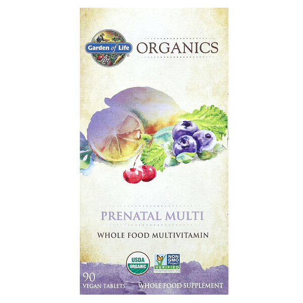 Organics, Prenatal Multi, 90 Vegan Tablets (Таблетки) Garden of Life