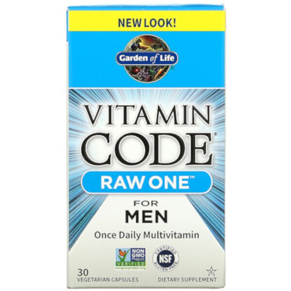 Vitamin Code, Raw One для мужчин, поливитамины, принимаемые один раз в день, 30 вегетарианских капсул Garden of Life