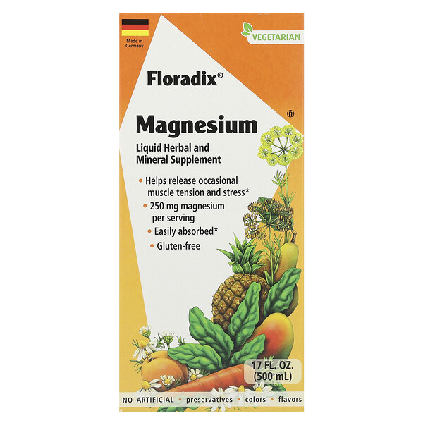 Floradix Magnesium 500 мл, вегетарианская жидкая добавка для снятия мышечного напряжения Floradix