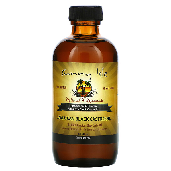 100% натуральное ямайское черное касторовое масло, 4 жидких унции Sunny Isle