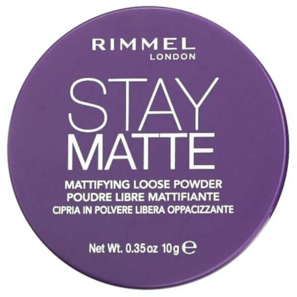Stay Matte, Матирующая рассыпчатая пудра, оттенок 001 прозрачный, 0,35 унции (10 г) Rimmel London
