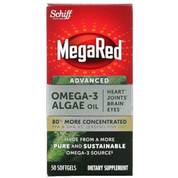 MegaRed, Масло водорослей Advanced Omega-3, 50 мягких желатиновых капсул Schiff