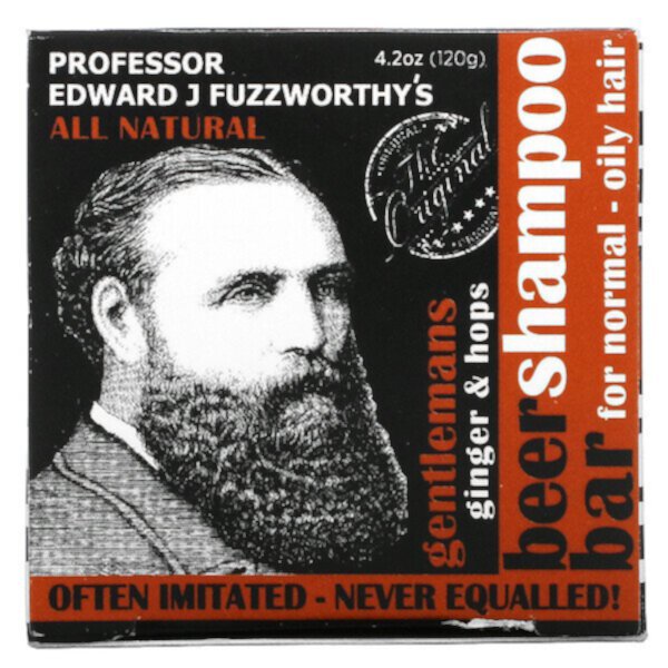 Gentlemans Beer Shampoo Bar, For Normal - масло для волос, имбирь и хмель, 4,2 унции (120 г) Professor Fuzzworthy's