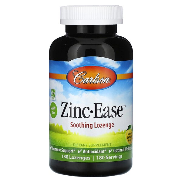 Zinc-Ease, Натуральный лимон, 180 леденцов Carlson