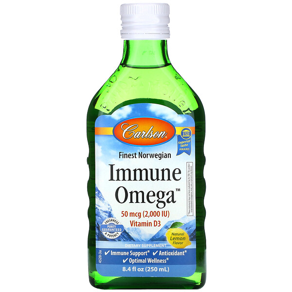 Immune Omega, Натуральный лимон, 8,4 жидких унций (250 мл) Carlson Labs