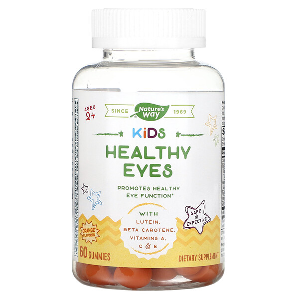 Kid's, Healthy Eyes, для детей старше 2 лет, пунш с тропическими фруктами, 60 жевательных конфет Nature's Way