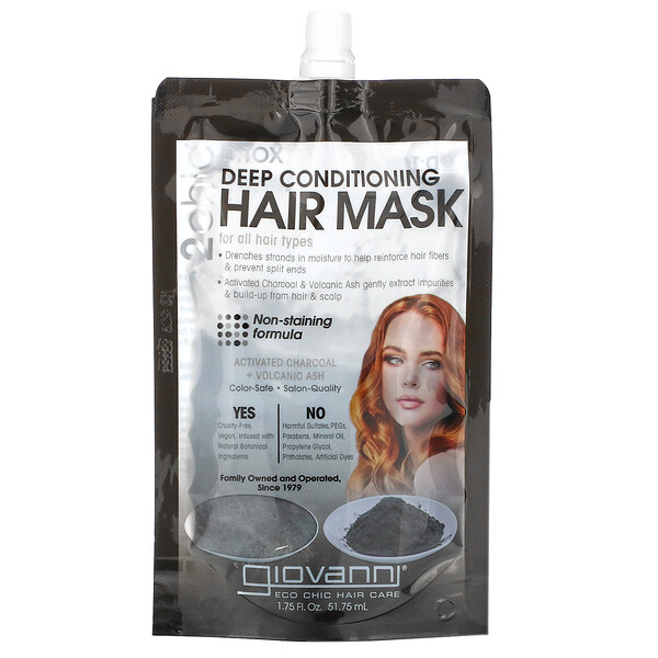 2chic Detox, Маска для глубокого кондиционирования волос, для всех типов волос, 1 пакетик, 1,75 ж. унц. (51,75 мл) Giovanni