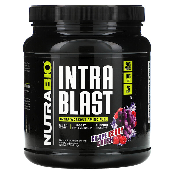 Intra Blast, Intra Workout Amino Fuel, виноградная ягода, 1,6 фунта (722 г) NutraBio Labs