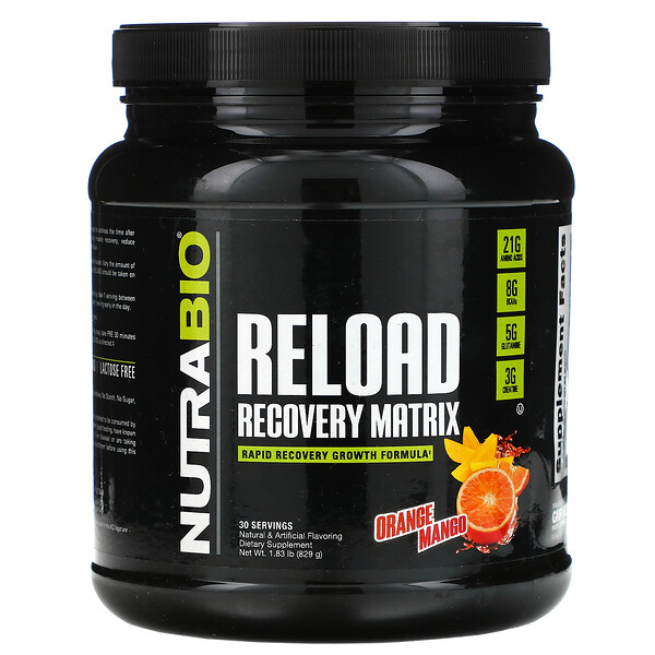 Reload Recovery Matrix, Апельсин и манго, 1,83 фунта (829 г) NutraBio