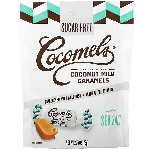 Карамель с кокосовым молоком, без сахара, с морской солью, 2,75 унции (78 г) Cocomels