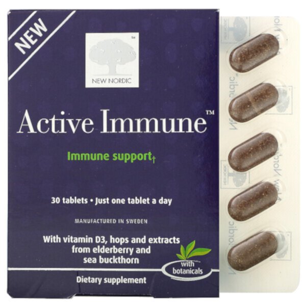 Active Immune, Поддержка иммунитета, 30 таблеток New Nordic
