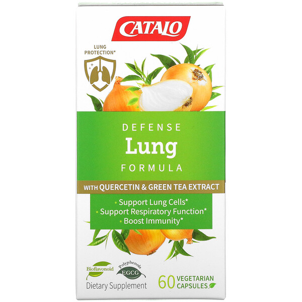 Формула Defense Lung с кверцетином и экстрактом зеленого чая, 60 вегетарианских капсул Catalo Naturals