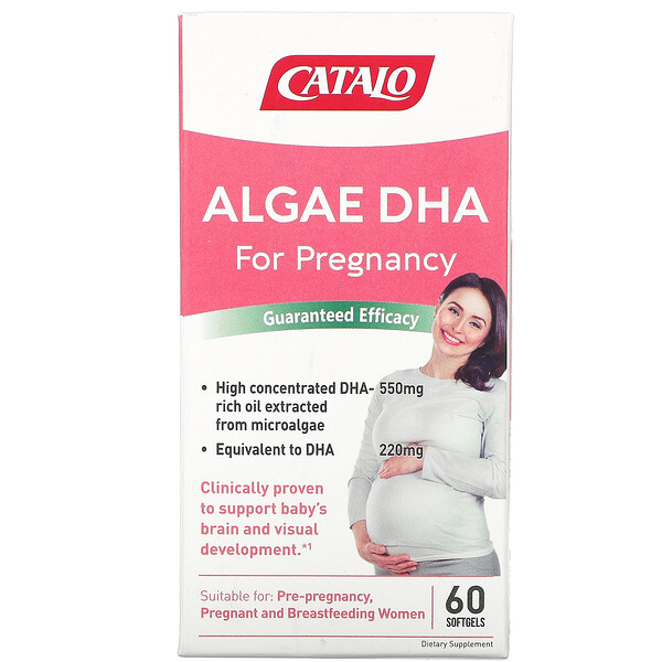 ДГК из водорослей для беременных, 60 гелевых капсул Catalo Naturals