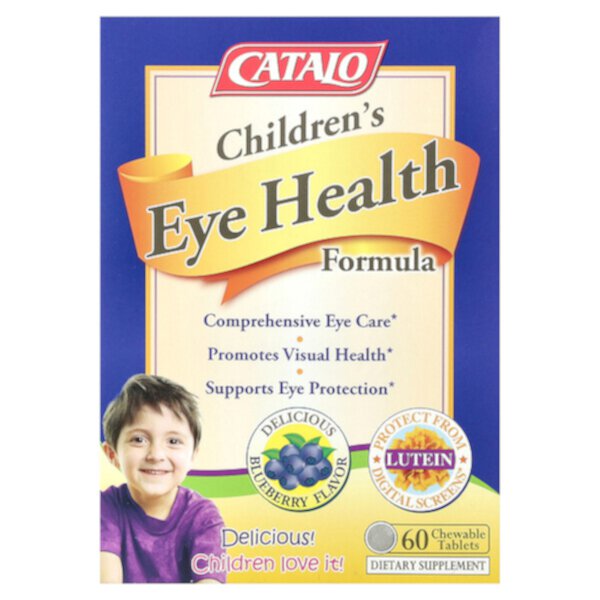 Children's Eye Health Formula, Черника, 60 жевательных таблеток Catalo Naturals