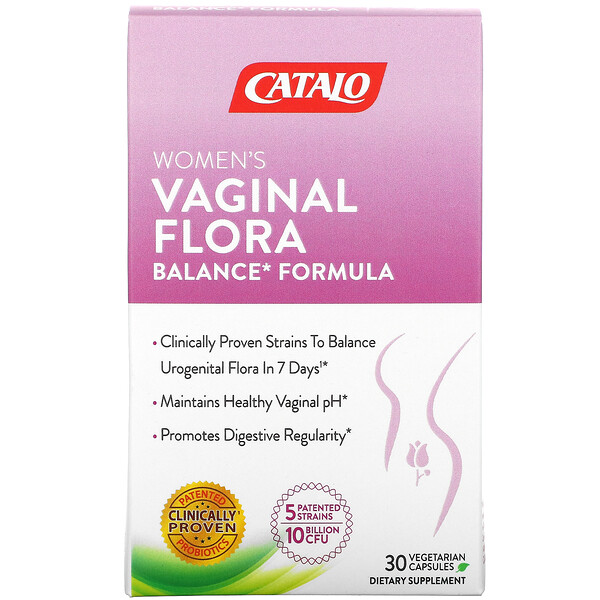 Формула баланса вагинальной флоры для женщин, 30 вегетарианских капсул Catalo Naturals