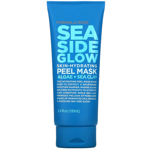 Sea Side Glow, Увлажняющая косметическая маска-пилинг, водоросли + морская глина, 100 мл (3,4 жидк. унции) Formula 10.0.6