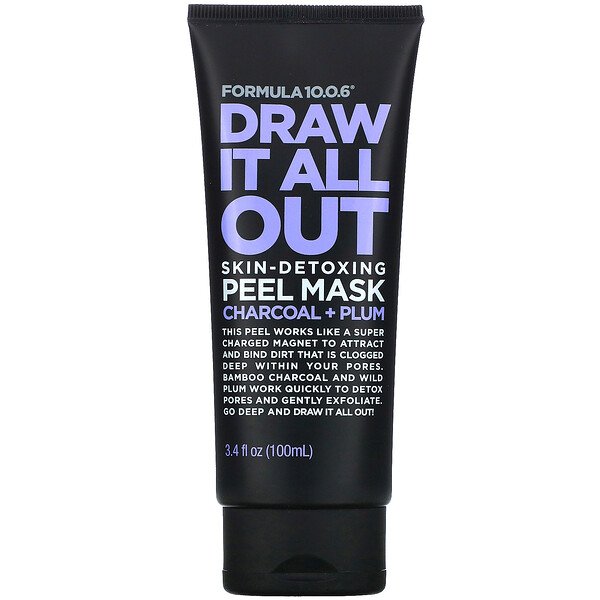 Draw It All Out, Косметическая маска-пилинг для детоксикации кожи, уголь и слива, 100 мл (3,4 жидк. унции) Formula 10.0.6