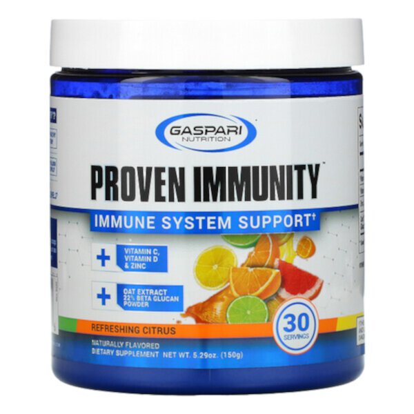 Proven Immunity, Поддержка иммунной системы, освежающий цитрус, 5,29 унции (150 г) Gaspari Nutrition