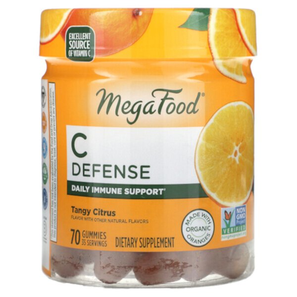 C Defense, Цитрусовый вкус, 70 жевательных конфет - MegaFood MegaFood