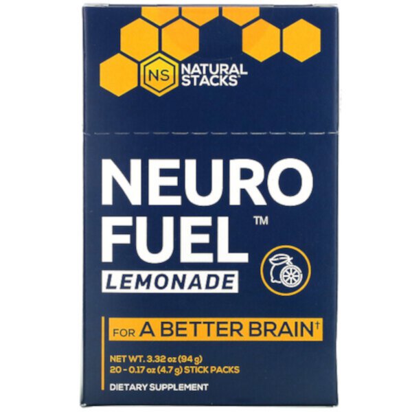 Neuro Fuel, Лимонад, 20 пакетиков по 0,17 унции (4,7 г) каждый Natural Stacks