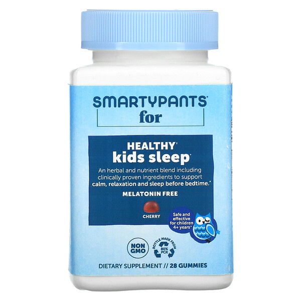 Healthy Kids Sleep, 4+ Years, Cherry, 28 жевательных конфет SmartyPants