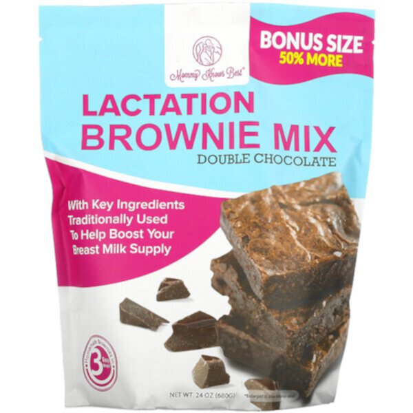 Lactation Brownie Mix, Двойной шоколад, 24 унции (680 г) Mommy Knows Best